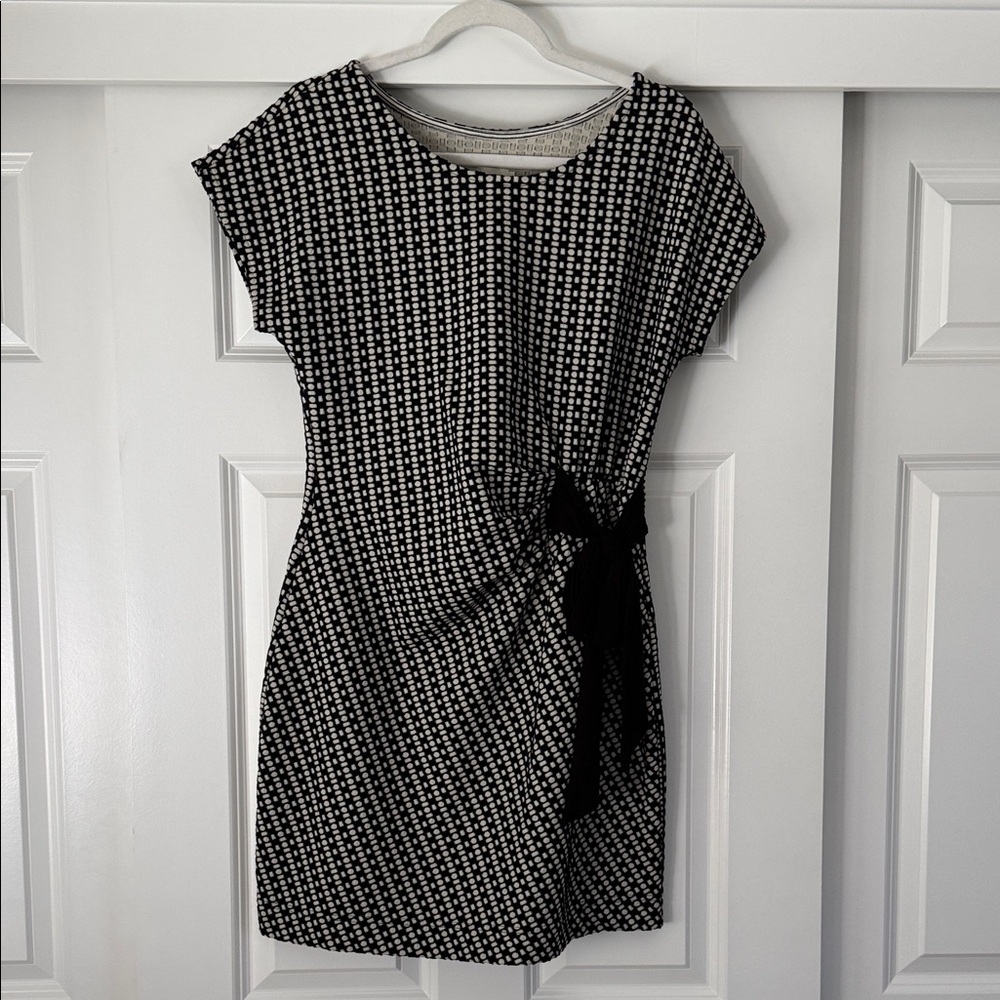 Anthropology Elegant Black and White Patterned Dress NWT 👗✨